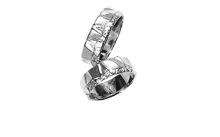 45159+45160-wedding rings, white gold 750
